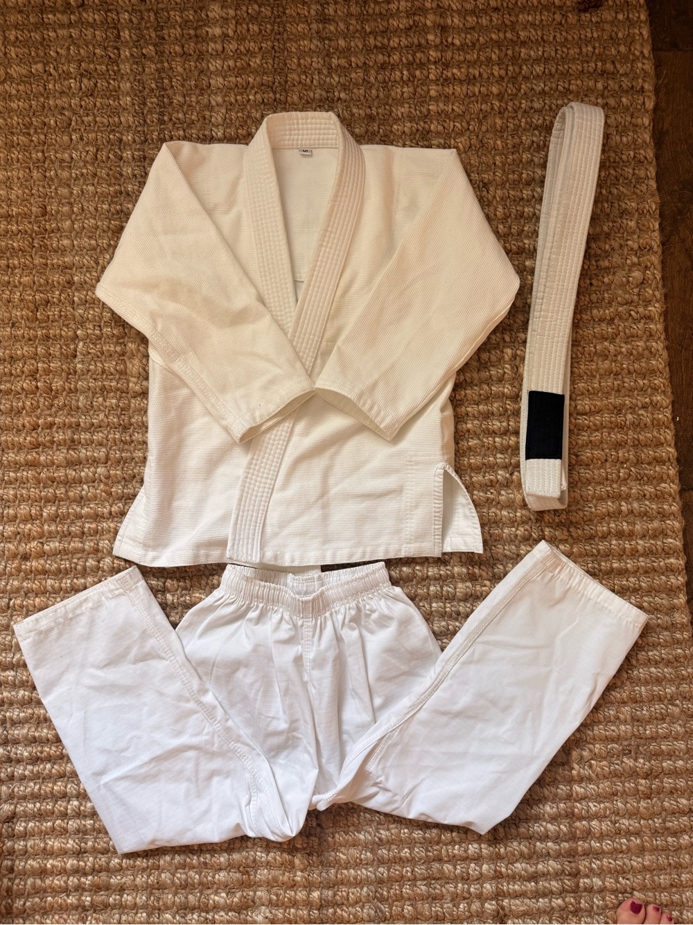 Kids White Martial Arts Gi Set with Training Belt